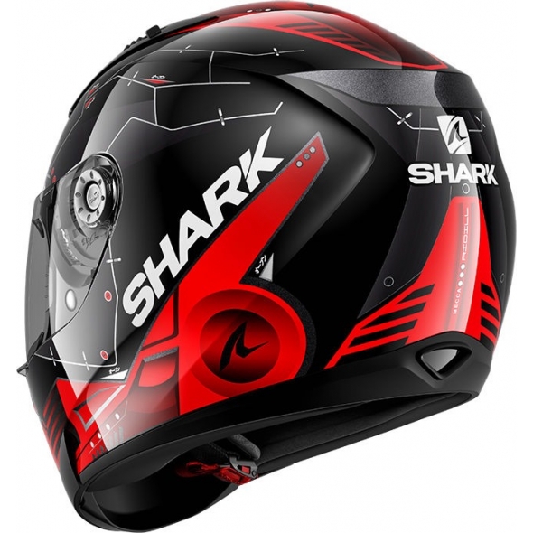 Shark Helmets Shark Full Face Helmet RIDILL 1.2 MECCA, Black red silver/KRS, Size XS | HE0537EKRSXS / HE0537KRSXS | sh_HE0537EKRSS | euronetbike-net