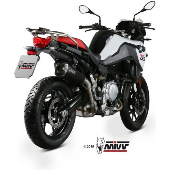Mivv silencers Mivv SPORT DELTA RACE SLIP-ON Muffler BLACK STAINLESS STEEL for BMW F 750 GS 2018 ECE approved (Euro4) | B.033.LDRB | mivv_B033LDRB | euronetbike-net