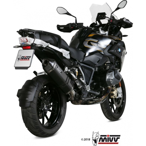 Mivv silencers Mivv SPORT SPEED EDGE SLIP-ON Muffler BLACK STAINLESS STEEL for BMW R 1250 GS 2018 ECE approved (Euro4) | B.034.LRB | mivv_B034LRB | euronetbike-net