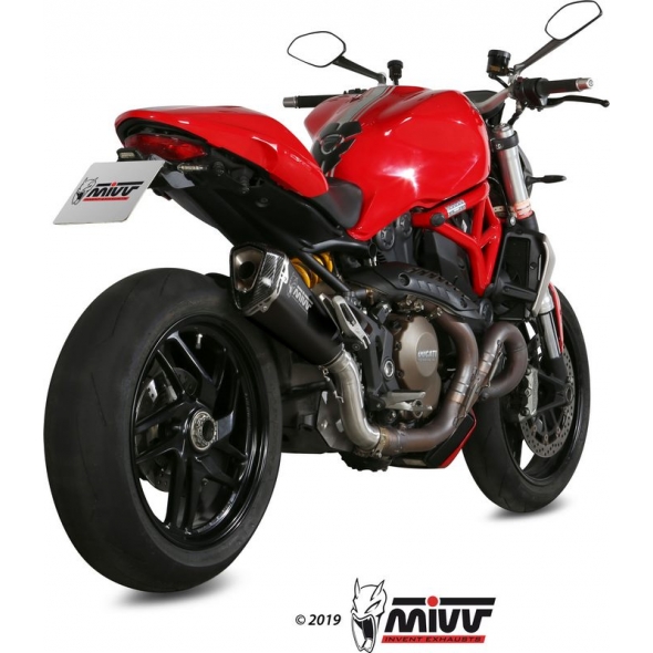 Mivv silencers Mivv SPORT DELTA RACE SLIP-ON Muffler BLACK STAINLESS STEEL for DUCATI MONSTER 1200 2014 - 2016 EC approved (Euro3) Catalyzer is included | D.030.LDRB | mivv_D030LDRB | euronetbike-net