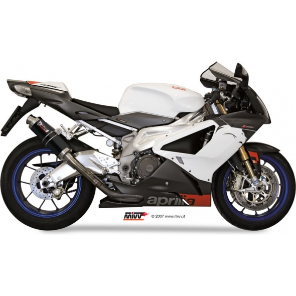 Mivv silencers Mivv SPORT GP 2 SLIP-ON Muffler BLACK STAINLESS STEEL for APRILIA RSV 1000 2004 - 2008 EC approved | A.004.LXB | mivv_A004LXB | euronetbike-net