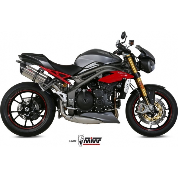 Mivv silencers Mivv SPORT SUONO 2 SLIP-ON Muffler STAINLESS STEEL for TRIUMPH SPEED TRIPLE 2016 - 2017 ECE approved (Euro4) | AT.016.L7 | mivv_AT016L7 | euronetbike-net
