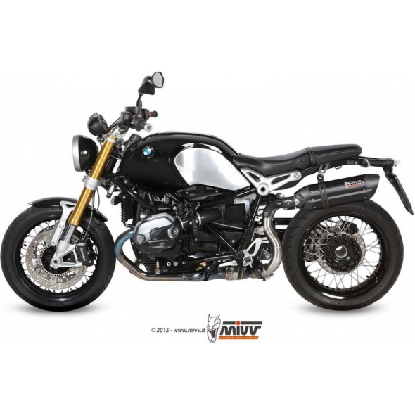 Mivv silencers Mivv SPORT SUONO SLIP-ON Muffler BLACK STAINLESS STEEL for BMW R NINE T 2014 ECE approved (Euro3/Euro4) | B.022.L9 | mivv_B022L9 | euronetbike-net