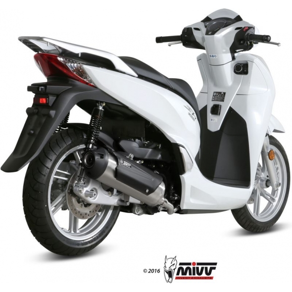 Mivv silencers Mivv URBAN Imp. compl./Full sys. 1x1 STAINLESS STEEL for HONDA SH 300 2015 - 2016 ECE approved (Euro3) | C.HO.0007.K | mivv_CHO0007K | euronetbike-net