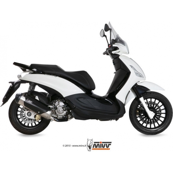 Mivv silencers Mivv URBAN Imp. compl./Full sys. 1x1 STAINLESS STEEL for PIAGGIO BEVERLY 125 2014 - 2016 EC approved | C.PG.0019.B | mivv_CPG0019B | euronetbike-net