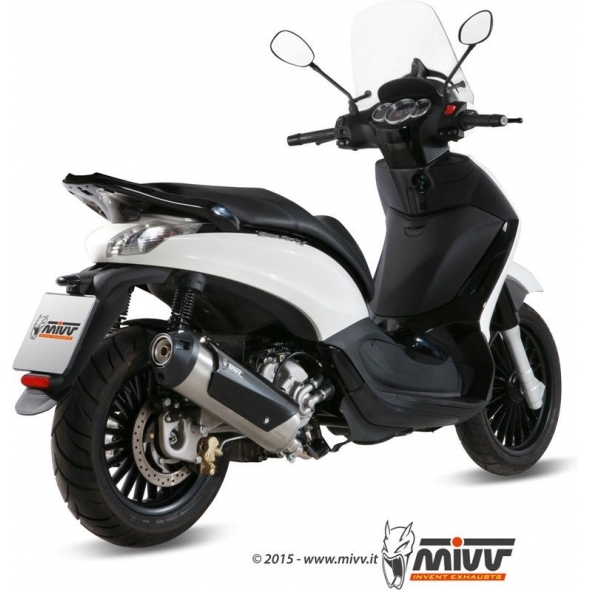 Mivv silencers Mivv URBAN Imp. compl./Full sys. 1x1 STAINLESS STEEL for PIAGGIO BEVERLY 125 2014 - 2016 EC approved | C.PG.0019.B | mivv_CPG0019B | euronetbike-net