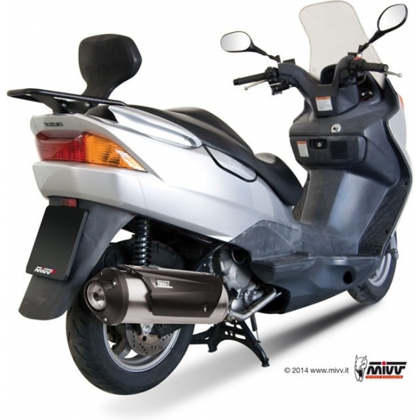 Mivv silencers Mivv URBAN Imp. compl./Full sys. 1x1 STAINLESS STEEL for SUZUKI BURGMAN 125 2002 - 2006 ECE approved | C.SU.0008.K | mivv_CSU0008K | euronetbike-net