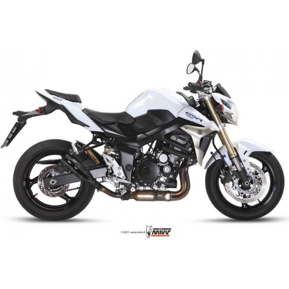 Mivv silencers Mivv SPORT DOUBLE GUN SLIP-ON Muffler BLACK STAINLESS STEEL for SUZUKI GSR 750 2011 - 2016 NOT approved | S.037.SDGB | mivv_S037SDGB | euronetbike-net
