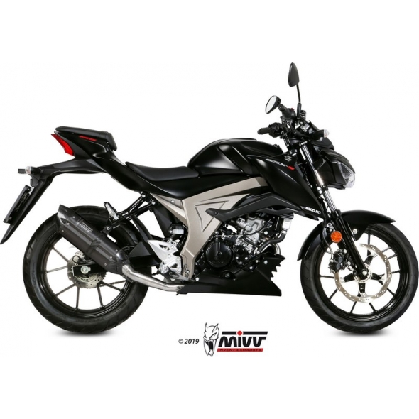 Mivv silencers Mivv SPORT SUONO Imp. compl./Full sys. 1x1 BLACK STAINLESS STEEL for SUZUKI GSX-R 125 2017 ECE approved if optionally catalysed (Euro4) Catalyzer is included | S.055.L9 | mivv_S055L9 | euronetbike-net