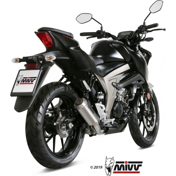 Mivv silencers Mivv SPORT M3 Imp. compl./Full sys. 1x1 STAINLESS STEEL for SUZUKI GSX-R 125 2017 NOT approved | S.055.SM3X | mivv_S055SM3X | euronetbike-net