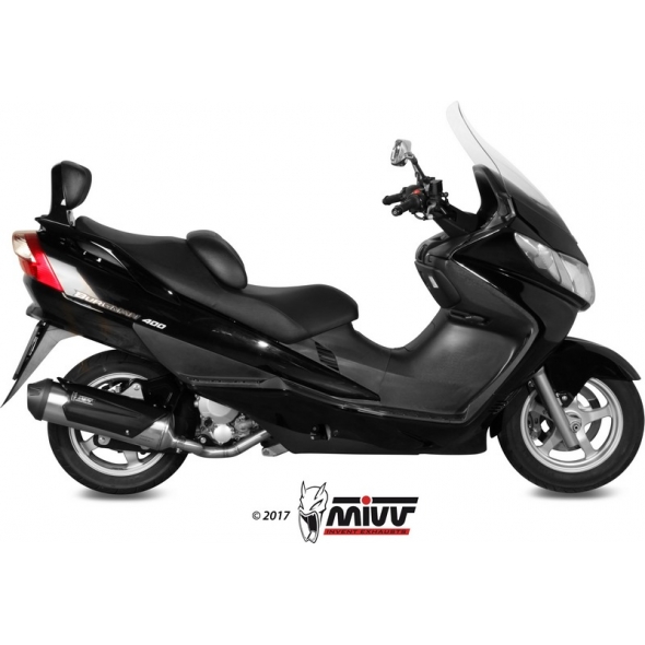 Mivv silencers Mivv URBAN Imp. compl./Full sys. 1x1 STAINLESS STEEL for SUZUKI BURGMAN 250 2003 - 2006 EC approved | C.SU.0009.B | mivv_CSU0009B | euronetbike-net