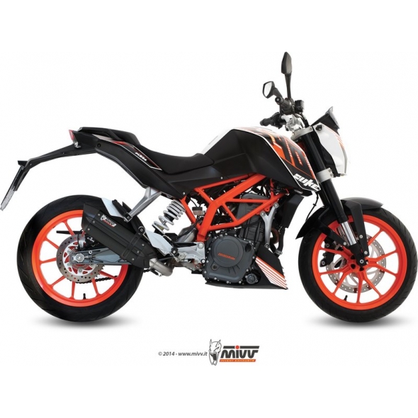 Mivv silencers Mivv SPORT SUONO Imp. compl./Full sys. 1x1 BLACK STAINLESS STEEL for KTM 390 DUKE 2013 - 2016 EC approved Catalyzer is included | KT.012.L9 | mivv_KT012L9 | euronetbike-net