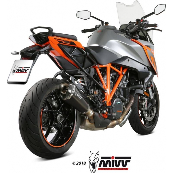 Mivv silencers Mivv SPORT DELTA RACE SLIP-ON Muffler BLACK STAINLESS STEEL for KTM 1290 SUPERDUKE GT 2016 ECE approved (Euro4) | KT.018.LDRB | mivv_KT018LDRB | euronetbike-net