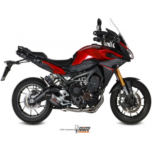 Mivv silencers Mivv SPORT OVAL Imp. compl./Full sys. 3x1 TITANIUM WITH CARBON CAP for YAMAHA Tracer 900 2015 ECE approved (Euro3/Euro4) Catalyzer is included | Y.049.L4C | mivv_Y049L4C | euronetbike-net