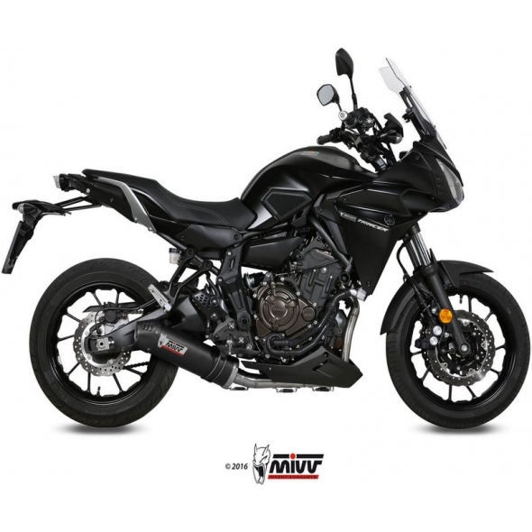 Mivv silencers Mivv SPORT OVAL Imp. compl./Full sys. 2x1 CARBON WITH CARBON CAP for YAMAHA Tracer 700 2016 ECE approved (Euro4) Catalyzer is included | Y.058.L3C | mivv_Y058L3C | euronetbike-net
