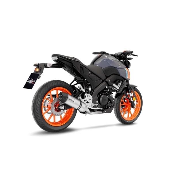 Leovince LEOVINCE SBK LV ONE EVO 1/1 YAMAHA MT-125/XSR 125/YZF-R125 INOX with catalyst ECE/EU-APPROVED STAINLESS STEEL FULL SYSTEM | 14365EK | leo_14365EK | euronetbike-net