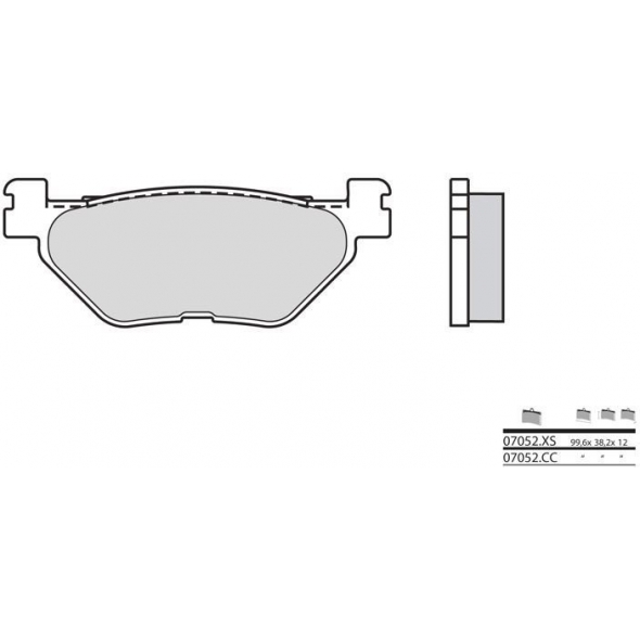 Brembo BREMBO Brake Pads 07052XS Carbon Ceramic Organic | 07052XS | brem_07052XS | euronetbike-net