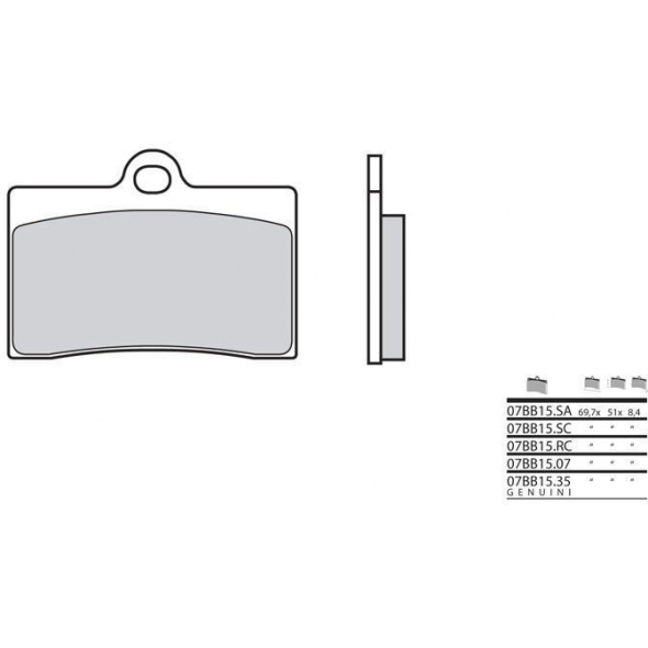 Brembo BREMBO Brake Pads 07BB1507 Organic | 07BB1507 | brem_07BB1507 | euronetbike-net
