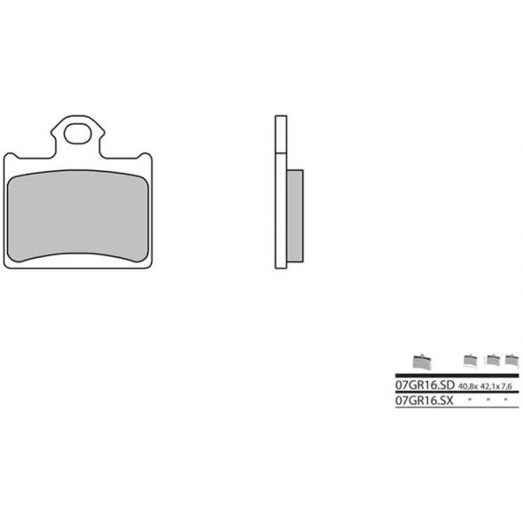 Brembo BREMBO Brake Pads 07GR16SX Sintered Metal | 07GR16SX | brem_07GR16SX | euronetbike-net