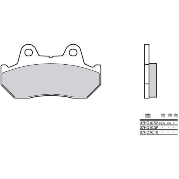 Brembo BREMBO Brake Pads 07HO1010 Organic | 07HO1010 | brem_07HO1010 | euronetbike-net