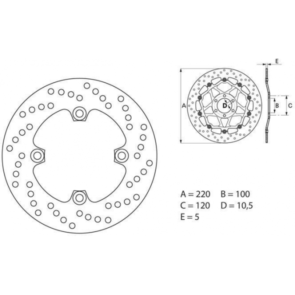 Brembo BREMBO Oro Brake Disc Round Fix | 68B40747 | brem_68B40747 | euronetbike-net