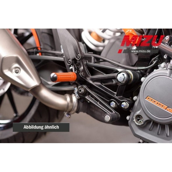 MIZU Mizu Race driver's footpeg, including ABE, Black/Orange | 409SO1110010 | mizu_409SO1110010 | euronetbike-net