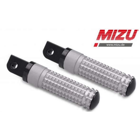 MIZU Mizu Race passenger's footpeg, including ABE, Black/Silver | 409ST1120002 | mizu_409ST1120002 | euronetbike-net