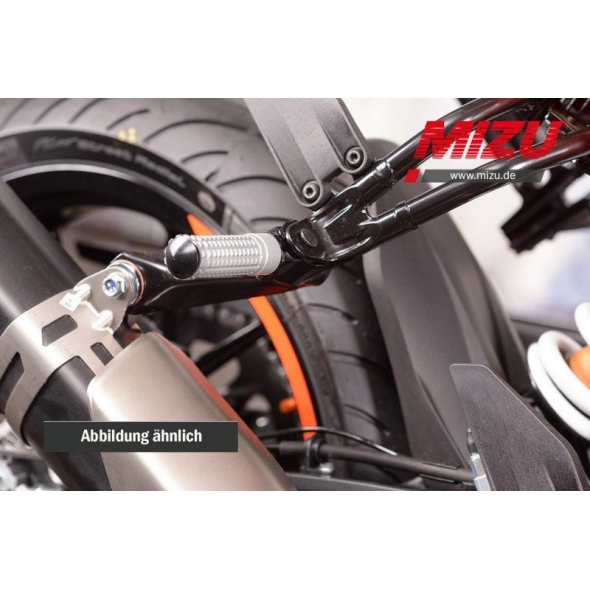 MIZU Mizu Race passenger's footpeg, including ABE, Black/Silver | 409ST1120027 | mizu_409ST1120027 | euronetbike-net