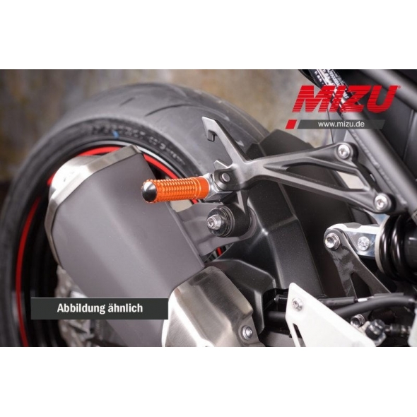 MIZU Mizu Race passenger's footpeg, including ABE, Silver/Orange | 409TO1120001 | mizu_409TO1120001 | euronetbike-net