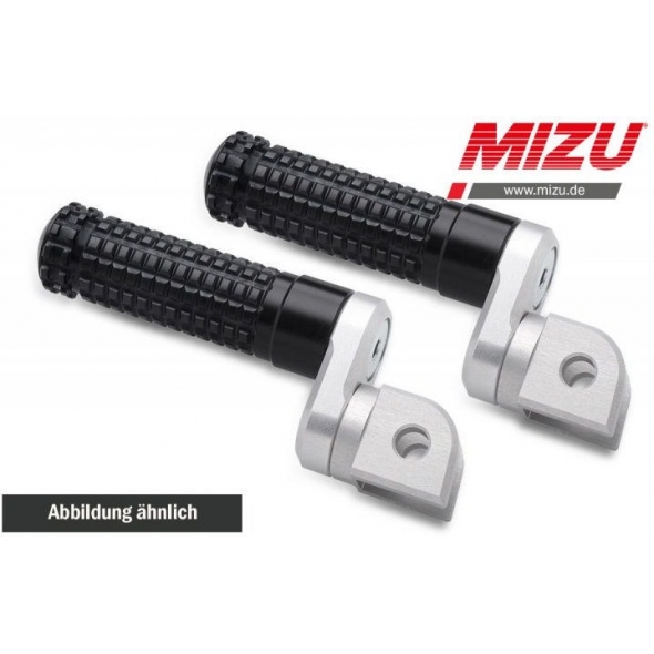 MIZU Mizu Flex Race passenger's footpeg, including ABE, Silver/Black | 409TS2220006 | mizu_409TS2220006 | euronetbike-net