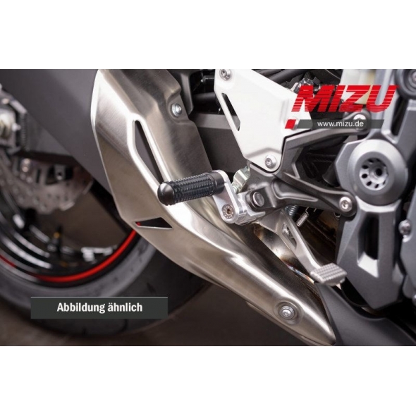 MIZU Mizu Flex Race driver's footpeg, including ABE, Silver/Black | 409TS3310028 | mizu_409TS3310028 | euronetbike-net