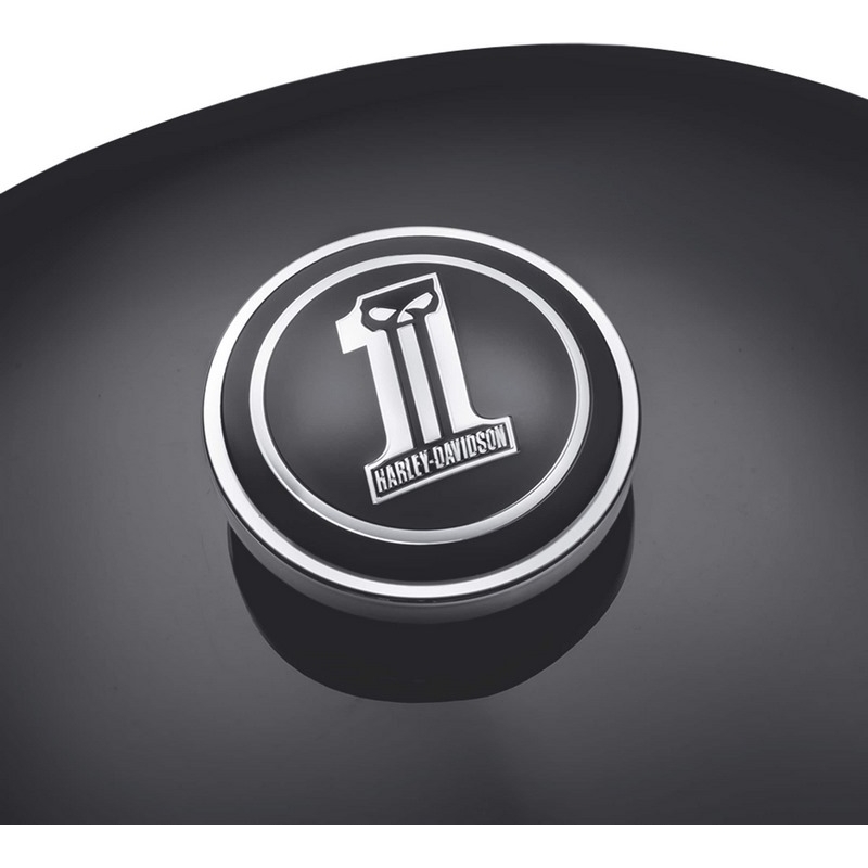 エス Harley-Davidson Dark Custom Logo Fuel Cap Medallion, Black